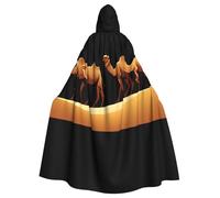 WHJDPP La capa con capucha para adultos de Camels on the Sand Dunes Picture es un poncho con capucha súper grande, cómodo y duradero para Halloween