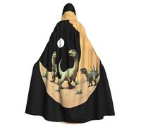 WHJDPP La capa con capucha para adultos de Dinosaurs on the moon Picture es un poncho con capucha súper grande, cómodo y duradero de Halloween