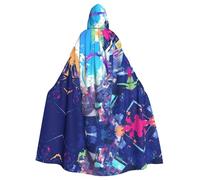 WHJDPP La capa con capucha para adultos The World of Graffiti Picture es un poncho con capucha de Halloween súper grande, cómodo y duradero