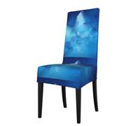 WHJDPP La funda para silla de comedor con patrón de mariposa azul estrellada es fácil de desmontar y está hecha de tela de alta resistencia que es resistente al desgaste