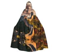 WHJDPP La Gran Muralla China imprime Halloween capa con capucha para adultos para fiestas de disfraces y eventos temáticos