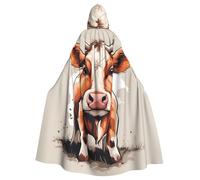 WHJDPP Linda capa con capucha para adultos con estampado de vaca pequeña para fiestas de disfraces y eventos temáticos