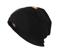 WHJDPP Little Hedgehog Eating Donuts - Gorro de punto para adultos, suave, cómodo, elástico, para hombres y mujeres, color negro