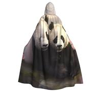 WHJDPP Lovely Pandas Picture - Capa con capucha para adultos con pajarita para fiestas de disfraces, cosplay