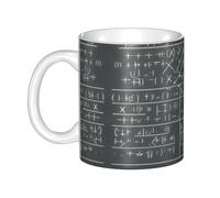 WHJDPP Math Geometry Geek Calculus Picture Taza de cerámica para capuchino, latte, cereales, yogur, leche, bebidas calientes o frías, horno de microondas