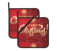 WHJDPP Merry Christmas too - Tapete cuadrado aislado de 2 piezas grueso y duradero para aislamiento térmico para microondas, horno y parrilla al aire libre