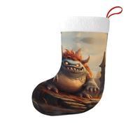 Whjdpp Monster On The Stone Pier - Calcetines de Navidad impresos de doble cara para decoración de interiores y fiestas de gran capacidad