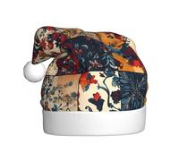WHJDPP Muestra de flores cuadradas Imagen Sombreros de Navidad de felpa para hombres y mujeres, gorras de fiesta de Año Nuevo para adultos
