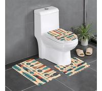 WHJDPP Native American Tribes - Juego de alfombras de baño antideslizantes con estampado de tribus, 3 piezas, alfombrillas ovaladas y rectangulares para inodoro, tocador y baños