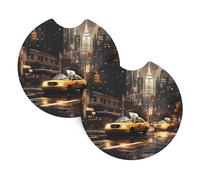 Whjdpp New York Fashion City Printing - Portavasos para interior de coche, 2 piezas, impermeable y rápido para coches, camiones, SUV y barcos