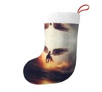 Whjdpp Pegasus Flying Away - Calcetines de Navidad impresos de doble cara para decoración de interiores y fiestas de gran capacidad
