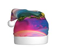 WHJDPP Rainbow Bridge Picture - Sombreros de Navidad de felpa para hombres y mujeres, gorras de fiesta de Año Nuevo para adultos