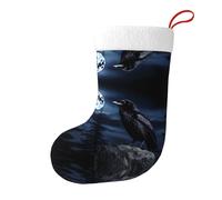 Whjdpp Raven in The Night - Calcetines de Navidad impresos de doble cara para decoración de interiores y fiestas de gran capacidad