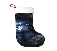WHJDPP Raven in The Night - Calcetines decorativos de Navidad impresos para decorar durante Halloween, Navidad y Año Nuevo