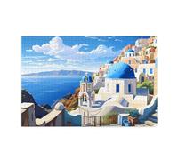 Whjdpp Santorini - Rompecabezas de 1000 piezas, diseño de vista al mar, isla griega, rompecabezas educativo, intelectual, rompecabezas divertidos, rompecabezas para aliviar el estrés
