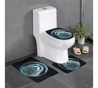 WHJDPP Seal in The Bubble Printing - Juego de tres piezas antideslizante de secado rápido para baño, tapete de ducha duradero y antideslizante