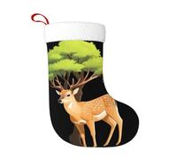 WHJDPP Sika Deer Under The Tree - Calcetines decorativos de Navidad para decorar durante Halloween, Navidad y Año Nuevo