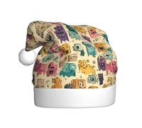 WHJDPP Sombrero de Navidad con diseño de monstruos de dibujos animados para adultos, suave, ligero y esponjoso para hombres y mujeres