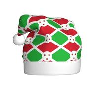 WHJDPP Sombrero de Navidad con estampado de bandera de Burundi para adultos, suave y esponjoso, ideal para uso a largo plazo