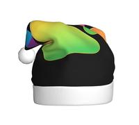 WHJDPP Sombrero de Navidad con estampado de huellas de arco iris, duradero para adultos, para Halloween, Navidad, Año Nuevo