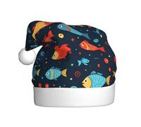 WHJDPP Sombrero de Navidad con estampado de peces divertidos para adultos, suave y esponjoso, ideal para uso a largo plazo