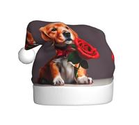 WHJDPP Sombrero de Navidad con estampado de perro similar a un caballero para celebraciones festivas de adultos, como regalo para hombres y mujeres