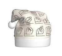 WHJDPP Sombrero de Navidad con imagen del alfabeto en lenguaje de señas para adultos, adecuado para Halloween, Navidad y Año Nuevo