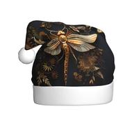 WHJDPP Sombrero de Navidad dorado con exquisito estampado de libélula duradero para adultos, para Halloween, Navidad, Año Nuevo