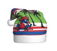 WHJDPP Sombrero de Navidad duradero con estampado de rana y palmeras y bandera de Puerto Rico para adultos, para Halloween, Navidad, Año Nuevo