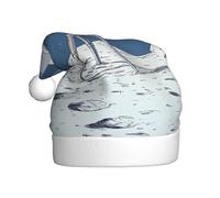 WHJDPP Sombrero de Navidad estampado con mirada a la luna para celebraciones festivas de adultos, como regalo para hombres y mujeres