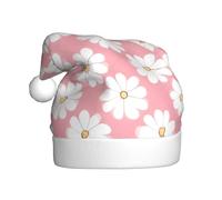 WHJDPP Sombrero de Navidad impreso con gráfico de textura de crisantemo blanco para celebraciones festivas de adultos, como regalo para hombres y mujeres