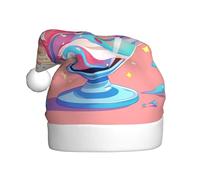 WHJDPP Sombrero de Navidad impreso con ilustración de helado para celebraciones festivas de adultos como regalo para hombres y mujeres