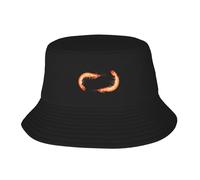 WHJDPP Sombrero de pescador para adultos con imagen de gambas frescas para hombres y mujeres, sombrero plegable para actividades al aire libre, color negro