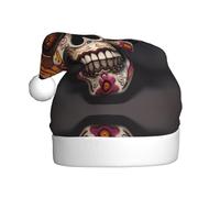 WHJDPP Sombreros de Navidad de felpa mexicana con imagen de calavera de Halloween para hombres y mujeres, gorras de fiesta de Año Nuevo para adultos
