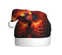 WHJDPP Sombreros de Navidad de felpa naranja y rojo con imagen de fénix para hombres y mujeres, gorras de fiesta de Año Nuevo para adultos