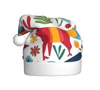 WHJDPP Sombreros de Navidad de felpa para hombres y mujeres con imagen de animales otomíes mexicanos, gorras de fiesta de Año Nuevo para adultos