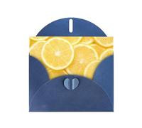 WHJDPP Tarjeta de felicitación azul con estampado de limón amarillo de 4 x 6 pulgadas para Navidad, cumpleaños de niños, día de San Valentín, aniversarios de boda e invitaciones de fiesta