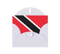 WHJDPP Tarjeta de felicitación blanca con bandera de Trinidad y Tobago impresa de 4 x 6 pulgadas para Navidad, cumpleaños infantiles, día de San Valentín, aniversarios de boda e invitaciones de fiesta