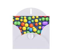 WHJDPP Tarjeta de felicitación blanca con impresión de bolas coloridas de 4 x 6 pulgadas para Navidad, cumpleaños de niños, día de San Valentín, aniversarios de boda e invitaciones de fiesta