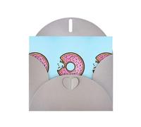 WHJDPP Tarjeta de felicitación gris con impresión de donas de 4 x 6 pulgadas para Navidad, cumpleaños de niños, día de San Valentín, aniversarios de boda e invitaciones de fiesta