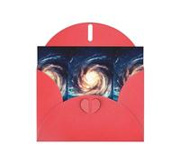WHJDPP Tarjeta de felicitación roja con impresión de galaxia de la Vía Láctea del universo de 4 x 6 pulgadas para Navidad, cumpleaños infantiles, día de San Valentín, aniversarios de boda e