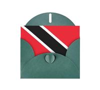 WHJDPP Tarjeta de felicitación verde oscuro con bandera de Trinidad y Tobago impresa de 4 x 6 pulgadas para Navidad, cumpleaños infantiles, día de San Valentín, aniversarios de boda e invitaciones de
