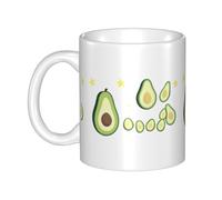 WHJDPP Taza de cerámica con imagen de aguacate entre las estrellas para capuchino, latte, cereales, yogur, leche, bebidas calientes o frías, horno de microondas