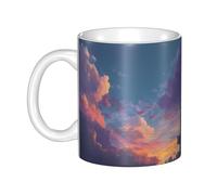 WHJDPP Taza de cerámica con imagen de cielo colorido para capuchino, latte, cereales, yogur, leche, bebidas calientes o frías, horno de microondas
