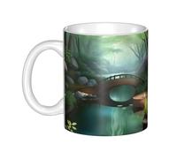 WHJDPP Taza de cerámica Little Bridge in the East Picture para capuchino, latte, cereales, yogur, leche, bebidas calientes o frías, horno de microondas