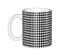 WHJDPP Taza de cerámica negra con diseño de pata de gallo para capuchino, latte, cereales, yogur, leche, bebidas calientes o frías, horno de microondas