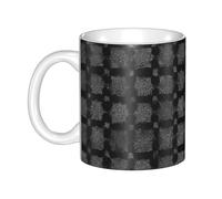 WHJDPP Taza de cerámica negra con diseño de pata de gallo para capuchino, latte, cereales, yogur, leche, bebidas calientes o frías, horno de microondas
