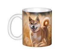 WHJDPP Taza de cerámica Shiba Inu Picture para capuchino, latte, cereales, yogur, leche, bebidas calientes o frías, horno de microondas