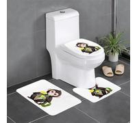 WHJDPP The Flower-View Monkey - Juego de tres piezas antideslizante de secado rápido para baño, tapete de ducha duradero y antideslizante