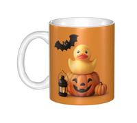 WHJDPP The Joy of Pumpkin and Duck Picture Taza de cerámica para capuchino, latte, cereales, yogur, leche, bebidas calientes o frías, horno de microondas